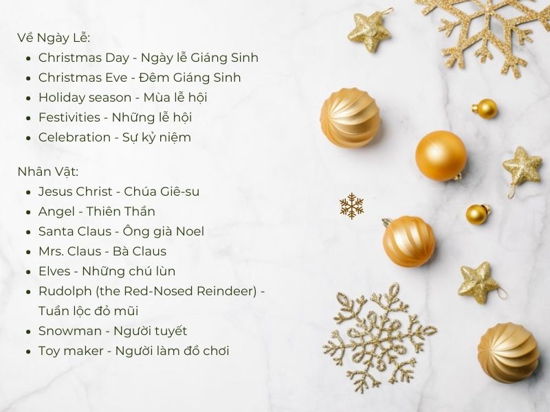 Từ vựng tiếng anh về Giáng Sinh