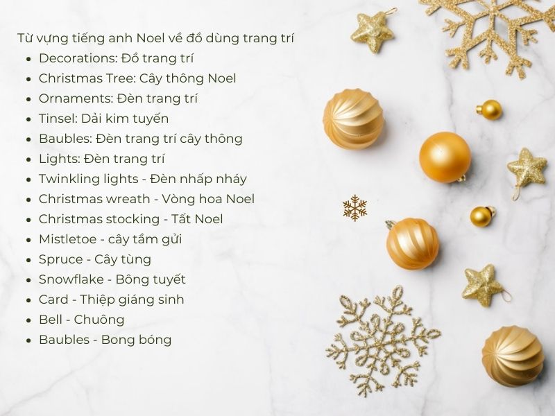 Từ vựng tiếng anh về Giáng Sinh